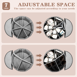 <b>Shoe</b> <b>Storage</b> Box Round Foldable Fabric 20-35L <b>Wardrobe</b> Organizer For <b>Shoes</b> - Product Image 4