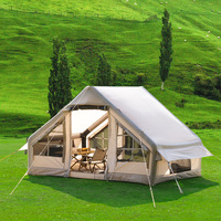 Tente gonflable de camping extérieure Oxford quatre saisons double couche deux chambres multi-personnes portable imperméable ignifuge
