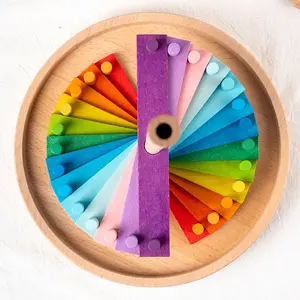 253pcs Wooden Blocks Rainbow Stacking Toys Kids Creative Ball Game Blocks Baby Montessori Educational Toys for Children