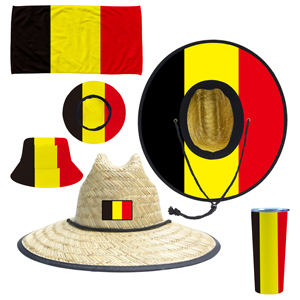 <span class=keywords><strong>หมวก</strong></span>ฟางสีธงชาติออสเตรเลียและเบลเยียมสำหรับผู้ชายและผู้หญิงจาก JAKIJAYI ขายส่ง - Product Image 4