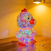 Figurine de poule LED lumineuse en PET écologique, irisée, alimentée par USB, thème ferme, poule de Pâques pour décoration moderne