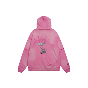 Hot Selling Designer Brand Losttes Top Quality Intricacies Diamond <b>Studded</b> Logo Printing Washed Hoodie Zipper Sweatshirt <b>for</b> <b>Men</b> - Product Image 4