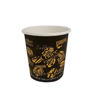 Gobelets à café en papier noir 90 ml, gobelets à expresso biodégradables avec graphismes Chicco Caff - Product Image 1