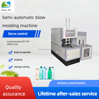 Máquina Sopladora Semiautomática para Botellas de Plástico para Bebidas, Máquina Sopladora Semiautomática de 2 Cavidades para Botellas de Agua Mineral