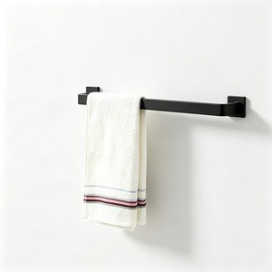 ราวแขวนผ้าเช็ดตัวในห้องน้ำสแตนเลสแบบติดผนัง 24 นิ้ว สีดำด้าน 1 แพ็ค - Product Image 2