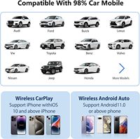 Venta caliente 2 en 1 inalámbrico 4,0 Android Auto Dongle nuevo portátil Carplay A Adaptador de sistema Android con cable Carplay opción