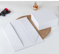 Caja de Cartón Magnética Roja Oscura para Regalo con Solapa Magnética, Embalaje de Papel Rígido Ecológico, Caja Plegable