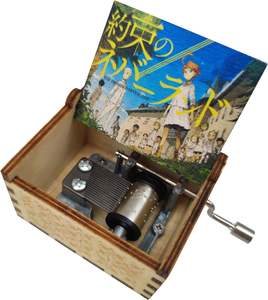 Caja de música personalizada al por mayor The Promised Neverland, caja de música de madera con patrón de estilo múltiple para niñas, niños, hermanas - Product Image 1