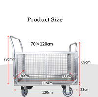 Charge 800kg plaque de maille de fer 27.5x47 pouces plinthe entrepôt chariot à treillis métallique avec roulettes pivotantes compétitives de 8 pouces à usage intensif