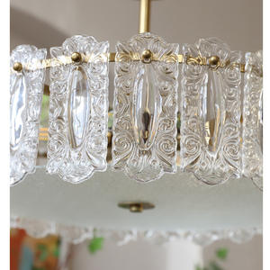 American Minimalist Vintage Cloud-Patterned Glass Ceiling <b>Light</b> Cozy French Style for Bedrooms Dining/<b>Living</b> Rooms Luxury - Product Image 3