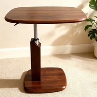 Table d'appoint relevable à hauteur réglable, table basse roulante avec rangement, table d'appoint mobile pour petit appartement