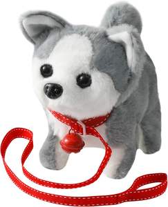Jouet en peluche chiot électronique interactif chien-<span class=keywords><strong>marche</strong></span>, aboiement, queue qui remue, étirement animal de compagnie pour enfants tout-petits - Product Image 1