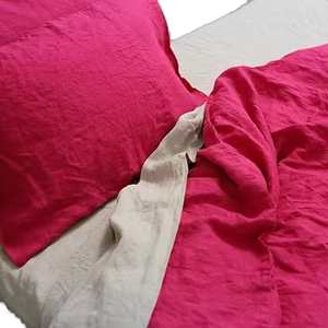 Simple <strong>Blue</strong> Stonewashed Woven Bedding Set Quilt and Duvet <strong>Cover</strong> - Product Image 3