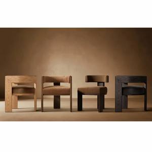 Aanpasbare Moderne Premium Zwarte Eiken Soild Houten Ronde Eettafel Fauteuil Eetkamer Set Voor 4 Zitplaatsen - Product Image 5