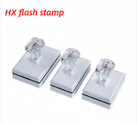 Carimbo Flash para Escritório com Cabo de Cristal Diamante Personalizado HX, Carimbo Flash de Plástico Branco com Almofada Fotossensível Sem Borda