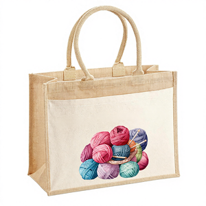 <span class=keywords><strong>Sac</strong></span> fourre-tout en coton au <span class=keywords><strong>crochet</strong></span> personnalisé avec texte de nom personnalisé. Cadeau de Noël pour les amateurs de tricot, grand-mère et fête des mères - Product Image 1