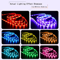 Bande lumineuse LED flexible en cuivre à commande intelligente personnalisée SMD5050 60 LED/m RGB changeant de couleur avec contrôle à distance par application et code QR