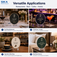 Étiquette NFC SIKA pour menu numérique – Appuyez pour consulter notre menu numérique – Disque personnalisé imprimé – Panneau rond pour affichage sur table de restaurant, café, bar