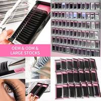 Vente en gros de cils en cachemire brun Cils Extensions de cils en velours Cils Classic Mixed 8-15mm Volume Plateaux d'extension de cils