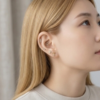 Maina Surgical Stainless Steel Cartilage Labret Piercing Jewelry Internally Thread Tragus Earrings Flat Back Lobe Helix Earring
