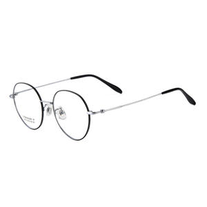 Monture de lunettes ronde en titane pour femme 1975, légère, monture complète, verres en résine, design rétro tendance - Product Image 1