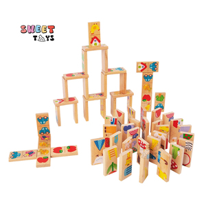 Juguete de rompecabezas de animales de dominó de madera, bloques de construcción de Educación Temprana, juguete de entrenamiento sensorial Montessori de madera para niños - Product Image 2