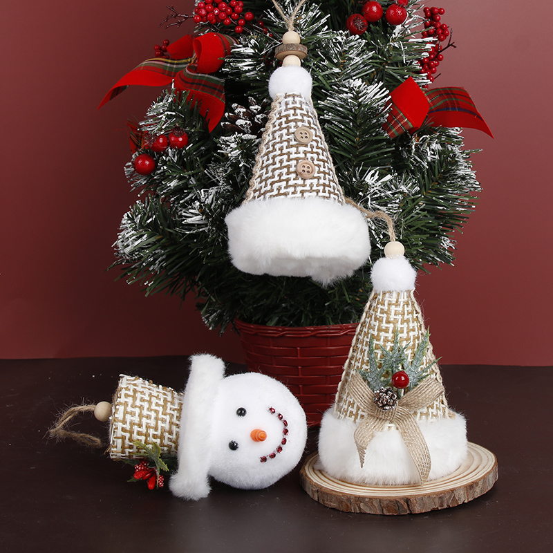 2022 Рождественское украшение, подвесное украшение в виде шапки снеговика