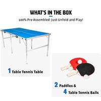 Vente en gros OEM Petite table de ping-pong pliable en MDF Mini table de ping-pong rouge Vente en gros Table de ping-pong amovible pour jeux d'enfants