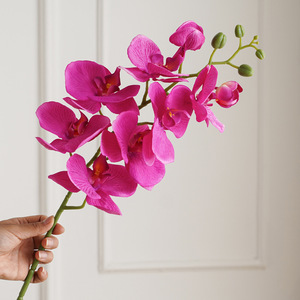 Orchidée Phalaenopsis Artificielle à Tige Unique, 9 Têtes, Effet Naturel, Décoration pour Salon et Arrangements de Mariage - Product Image 1