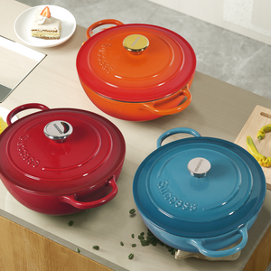 Poêle à frire en <span class=keywords><strong>fonte</strong></span> <span class=keywords><strong>émaillée</strong></span> avec couvercle - Product Image 2