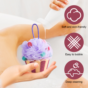 Esponja de Baño Masthome con Forma de Helado Arcoíris, Esponja Exfoliante Corporal para Niños - Product Image 5