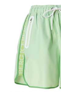 Pantalones cortos deportivos de color verde claro Iceberg de diseñador de excelente calidad, bolsillos blancos contrastantes en los laterales - Product Image 3