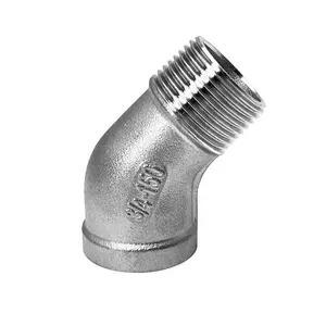 304 1 1/4 stainless steel pipe internal and external NPT BSP BSPT G thread buckle pipe fittings 45 degree elbow