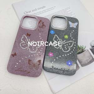 Điện thoại của cô gái 16 Pro Max trường hợp-Rhinestone, mô hình bướm, bảo vệ ống kính, khẩu hiệu - Product Image 3