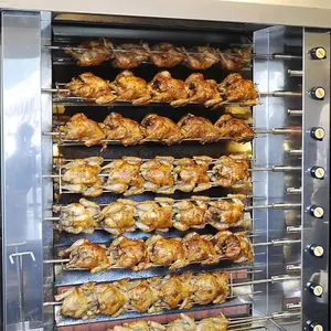 Forno girarrosto a gas da cucina a 6 canne macchina per pollo con griglia in acciaio inossidabile di alta qualità