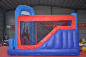 Maison de rebond gonflable en forme de château coloré avec toboggan pour location de fête d'enfants ou utilisation à domicile propose des thèmes de personnages de jeu amusants - Product Image 3