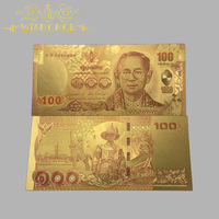 Uang Kertas Thailand Baru 2026, Uang Kertas THB Berlapis Emas 24k untuk Koleksi