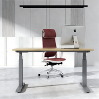 Table assise-debout à double moteur, table électrique automatique abordable, réglable en hauteur, taille et couleur personnalisables