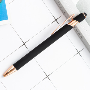 Stylos à bille de haute qualité, lisses, avec finition or rose, vente en gros, stylos métalliques à écran tactile doux au toucher, avec logo personnalisé - Product Image 2