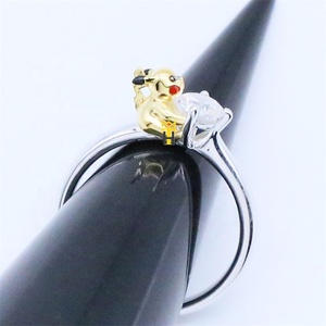 <span class=keywords><strong>Anelli</strong></span> di Moda Trendy per Donne, Gioielli <span class=keywords><strong>Anime</strong></span> Carini in Argento Sterling 925 con Smalto, Anello Pikachu con Diamante - Product Image 6