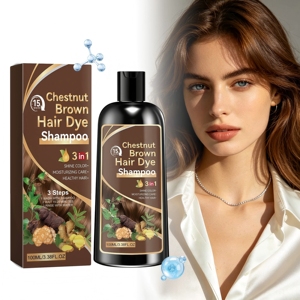 Champú Tinte <span class=keywords><strong>para</strong></span> el Cabello Marrón Castaño Personalizado OEM al por Mayor 100ml Champú de Coloración Rápida <span class=keywords><strong>para</strong></span> Mujeres y Hombres - Product Image 1