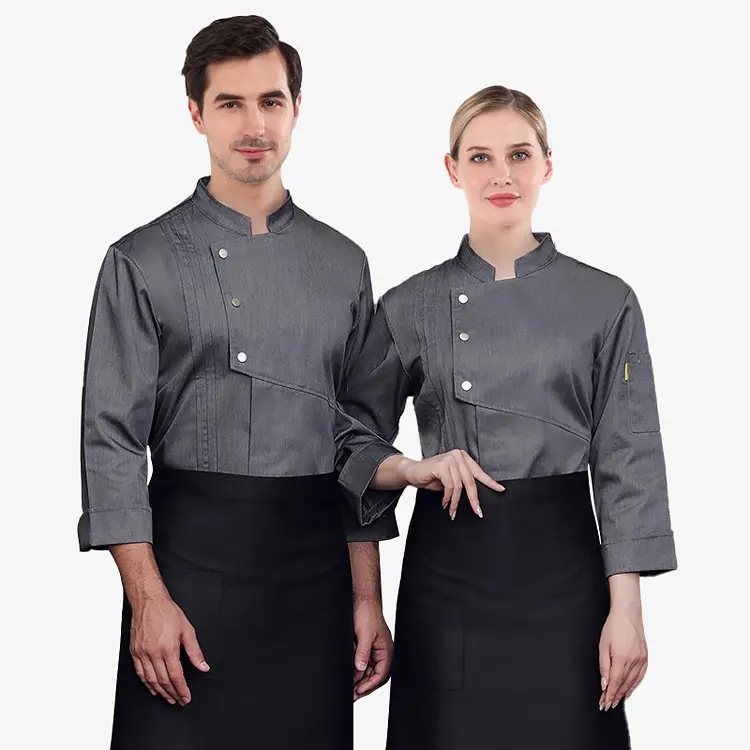 Uniforme de Chef cuisinier à manches longues, uniforme de Chef de cuisinier, vestes de travail de serveur, uniforme professionnel, combinaison, tenue