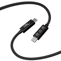 Cable USB-C Thunderbolt 5 de Alta Velocidad de 80G, Tipo C, 5A, Carga Rápida PD, Conductor de Cobre Puro, Revestimiento de Nailon Trenzado para Cámara y Computadora