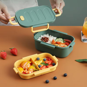 Double Layer Lunch Box Portable <b>Compartment</b> Bento Box Microwavable Food Container Picnic School Bento <b>Lunchbox</b> for Kids Children - Product Image 2