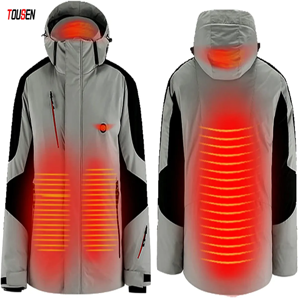 outdoor wear customized winter warming jacket skiing coat electrical heating coat heated outwear clothes USB smart garments