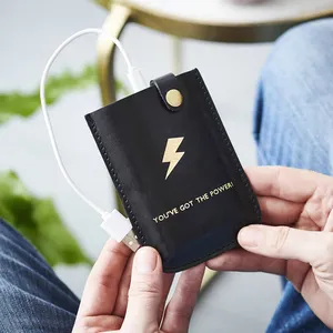 Custom Print Pouch Power Bank Leather Protect Power Bank Bag Cover Promotional Gift Case Power Bank