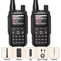 BAOFENG MINI-5 5RMINI Walkie Talkie Upgrade UV-5R Mini Baterai 2200mAh Pemrograman Bluetooth AM/FM Dual PTT Pengisi Daya TYPE-C Ham