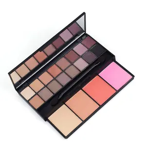 Low moq cosmetics 20 color eyeshadow and blush makeup palette with mirror makeup kit