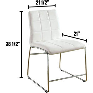 DB <b>White</b> PU Leather Counter Height <b>Dining</b> <b>Chairs</b> with Chrome Metal Legs Lightweight 2pcs Set for <b>Dining</b> Room - Product Image 5