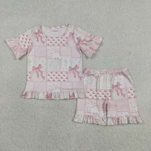 Conjuntos de Shorts a Cuadros Azul Cielo Casuales de Verano para Niñas Pequeñas, Ropa de Hermanas Transpirable con Diseños Nuevos - Product Image 5